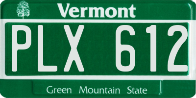 VT license plate PLX612