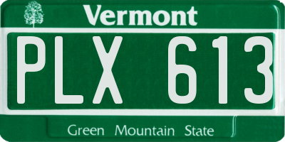 VT license plate PLX613