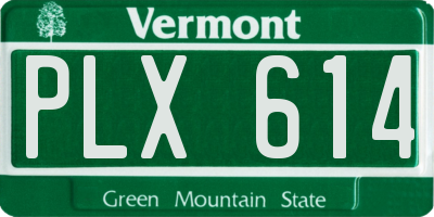 VT license plate PLX614