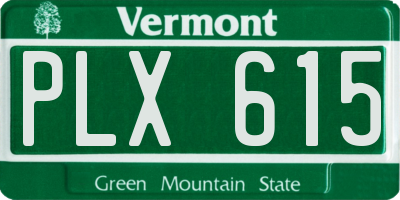 VT license plate PLX615