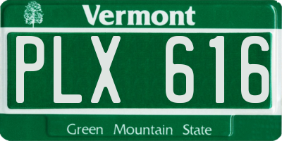 VT license plate PLX616