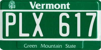 VT license plate PLX617