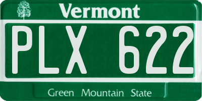 VT license plate PLX622