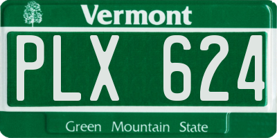 VT license plate PLX624