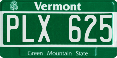 VT license plate PLX625