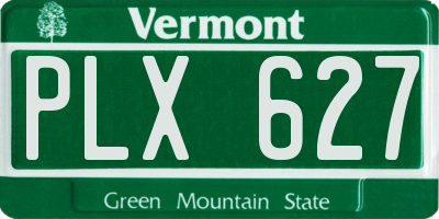 VT license plate PLX627