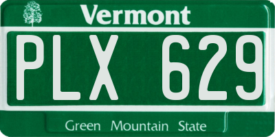VT license plate PLX629