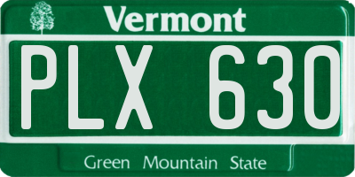VT license plate PLX630