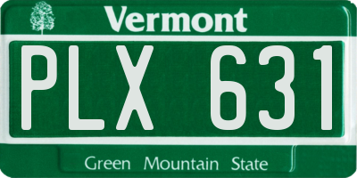 VT license plate PLX631