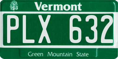 VT license plate PLX632