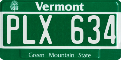 VT license plate PLX634