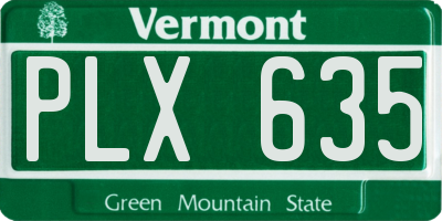 VT license plate PLX635