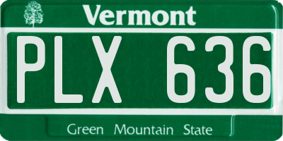 VT license plate PLX636