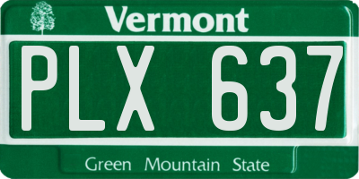 VT license plate PLX637