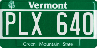 VT license plate PLX640