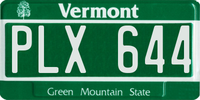 VT license plate PLX644