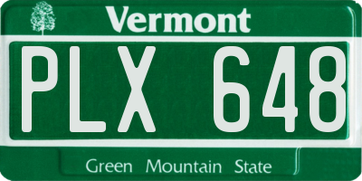 VT license plate PLX648