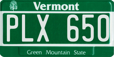 VT license plate PLX650