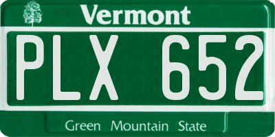 VT license plate PLX652
