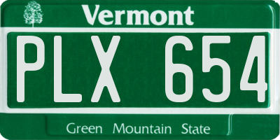 VT license plate PLX654