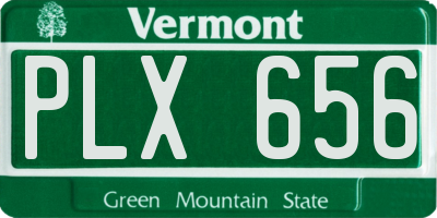 VT license plate PLX656