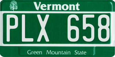 VT license plate PLX658