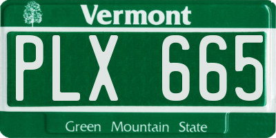 VT license plate PLX665