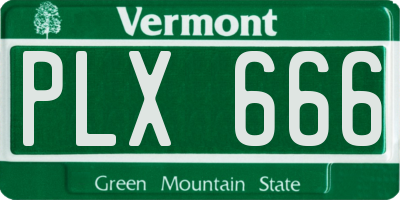 VT license plate PLX666