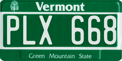 VT license plate PLX668