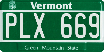VT license plate PLX669