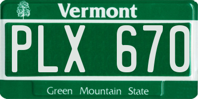 VT license plate PLX670