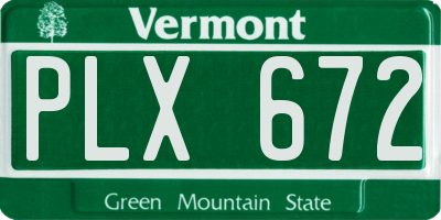 VT license plate PLX672