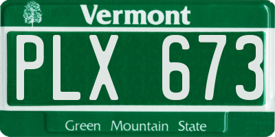 VT license plate PLX673