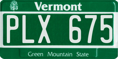 VT license plate PLX675