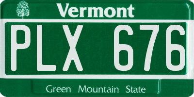 VT license plate PLX676
