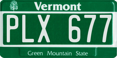 VT license plate PLX677