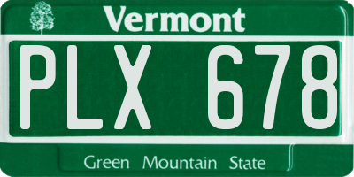 VT license plate PLX678