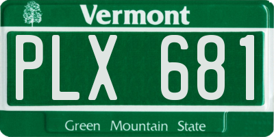 VT license plate PLX681