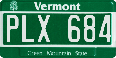 VT license plate PLX684