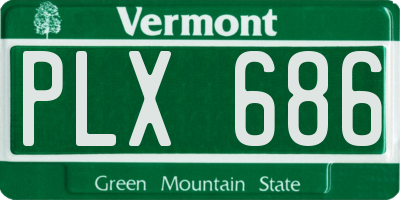 VT license plate PLX686