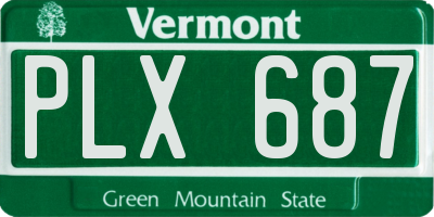 VT license plate PLX687