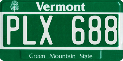 VT license plate PLX688