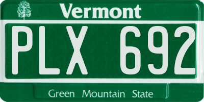 VT license plate PLX692