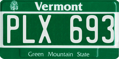 VT license plate PLX693