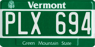 VT license plate PLX694