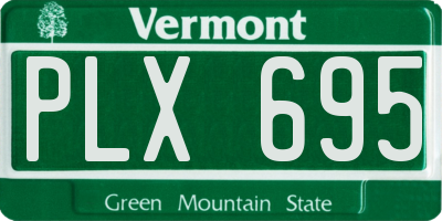 VT license plate PLX695