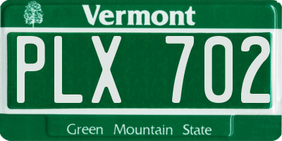 VT license plate PLX702