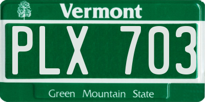 VT license plate PLX703