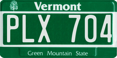 VT license plate PLX704