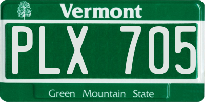 VT license plate PLX705